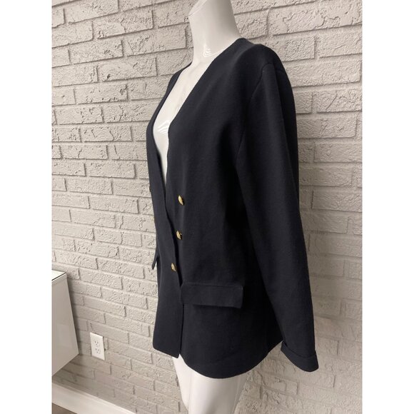 Marled Women Black Double Breasted Long Sleeve Sweater / Jacket Size L - Picture 5 of 9